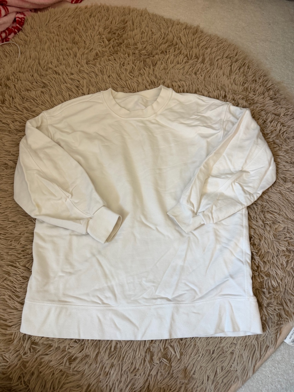 Lululemon NWT perfectly oversized crew WHITE size 4